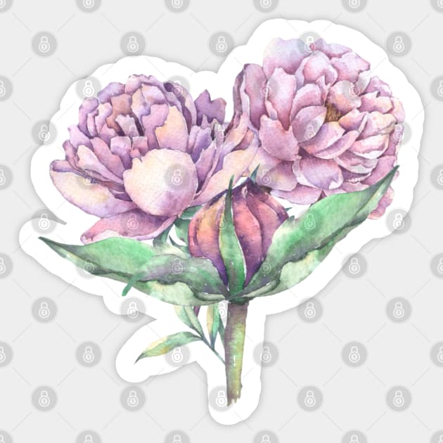 Pretty in Peonies Sticker by moonbunnymedia